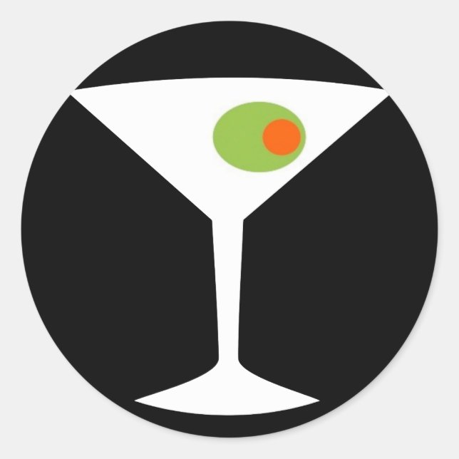 Adesivo Redondo Clássico: Martini Round Stickers (Frente)