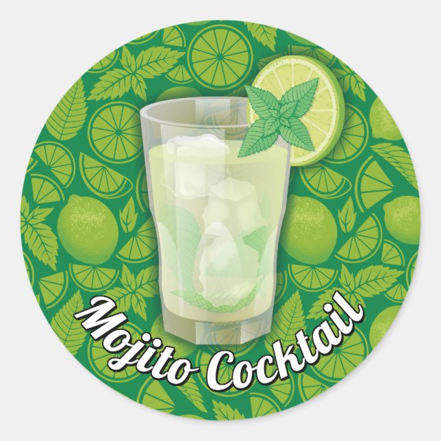 Adesivo Redondo Clássico Mojito (Frente)