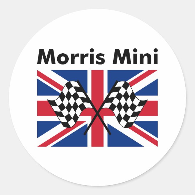 Adesivo Redondo Clássico Morris Mini (Frente)