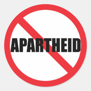 Adesivo redondo clássico "NO APARTHEID"
