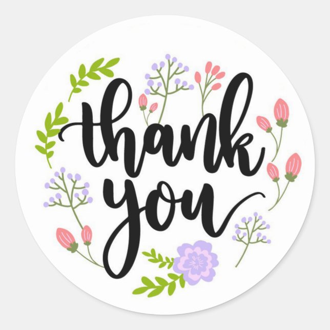 Adesivo Redondo Clássico Obrigado (Frente)