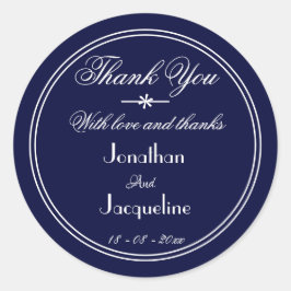 Adesivo Redondo Clássico Obrigado Nomes Personalizados Marinho Cas