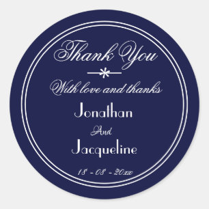 Adesivo Redondo Clássico Obrigado Nomes Personalizados Marinho Cas