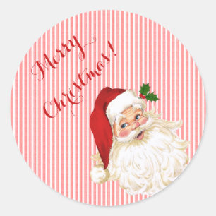 Adesivo Redondo Clássico Papai Noel à Antiga