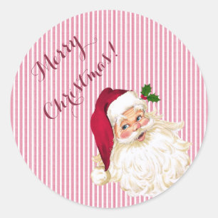 Adesivo Redondo Clássico Papai Noel à Antiga