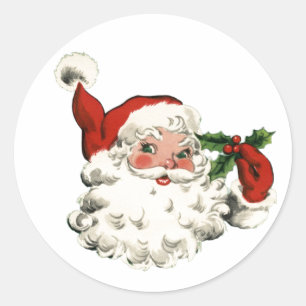 Adesivo Redondo Clássico Papai Noel RETRO