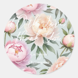 Adesivo Redondo Clássico Peony Sticker