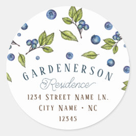 Adesivo redondo clássico personalizado de mirtilo