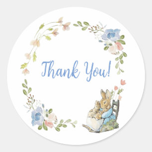 Adesivo Redondo Clássico Peter, o Chá de fraldas Twin do Coelho