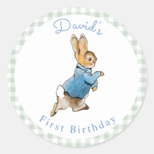 Adesivo Redondo Clássico Peter Rabbit Beatrix Potter Birthday