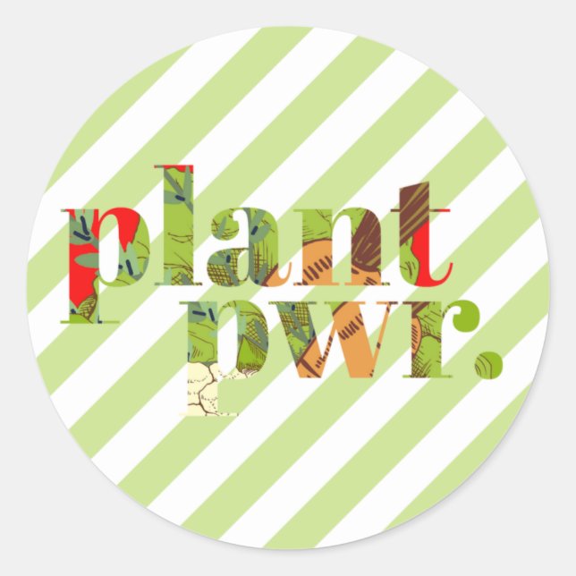 Adesivo Redondo Clássico Plant Power (Frente)