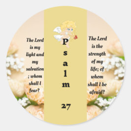 Adesivo redondo clássico Psalm 27:1