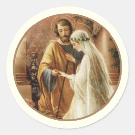 Adesivo Redondo Clássico R Clássico de Casamento de Noiva Católica