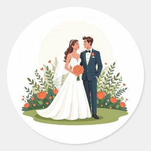 Adesivo Redondo Clássico Romance Sticker