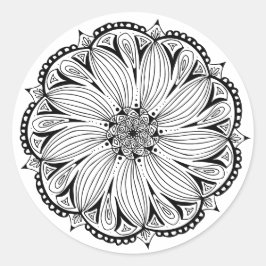 Adesivo Redondo Clássico Round Mandala Sticker