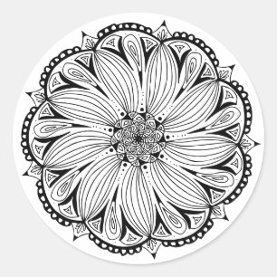 Adesivo Redondo Clássico Round Mandala Sticker