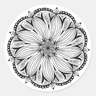 Adesivo Redondo Clássico Round Mandala Sticker