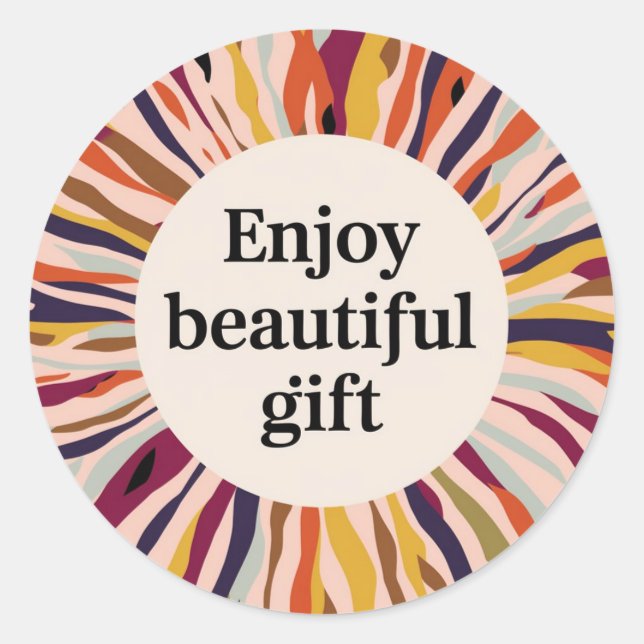 Adesivo Redondo Clássico Round Sticker Belo design de Presente (Frente)