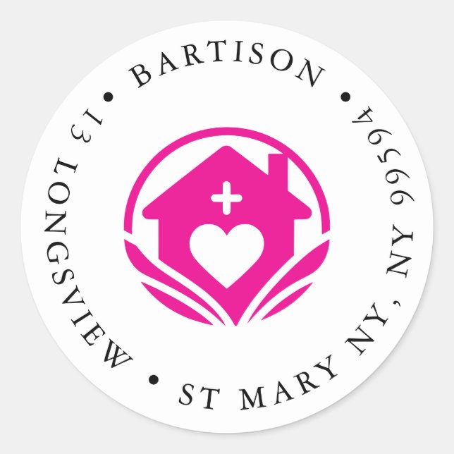 Adesivo Redondo Clássico Round Sticker da empresa doméstica (Frente)