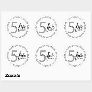 Adesivo Redondo Clássico Round Sticker de 5 Meses