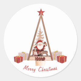 Adesivo Redondo Clássico Round Sticker Feliz Natal