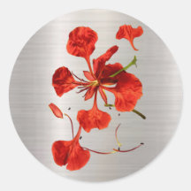 Clássico Round Sticker Royal Poinciana