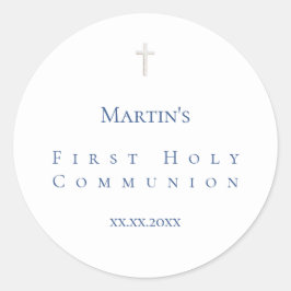Adesivo Redondo Clássico simples Primeira Comunhão Sagrada
