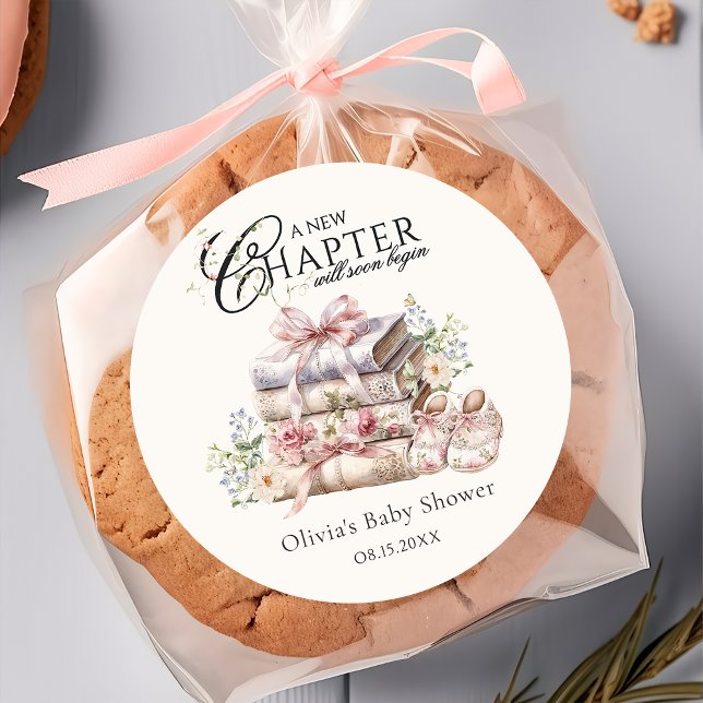 Adesivo Redondo Clássico Tema de Livro Obrigado (Criador carregado)