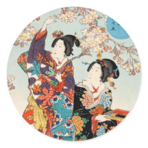 Clássico ukiyo-e vintage duas gueixas arte Utagawa