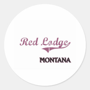 Adesivo Redondo Clássico vermelho da cidade de Montana do