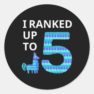 Adesivo Redondo Classificado Em Até 5 Jogo De Aniversário Llama Pi