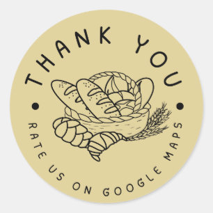 Adesivo Redondo Classifique-nos no Compro Google Bread Bakery Obri