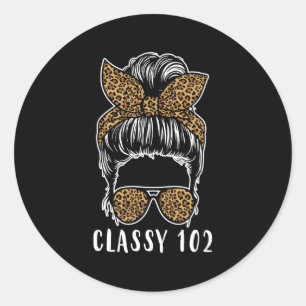 Adesivo Redondo Classy 102 Messy Bun Leopard