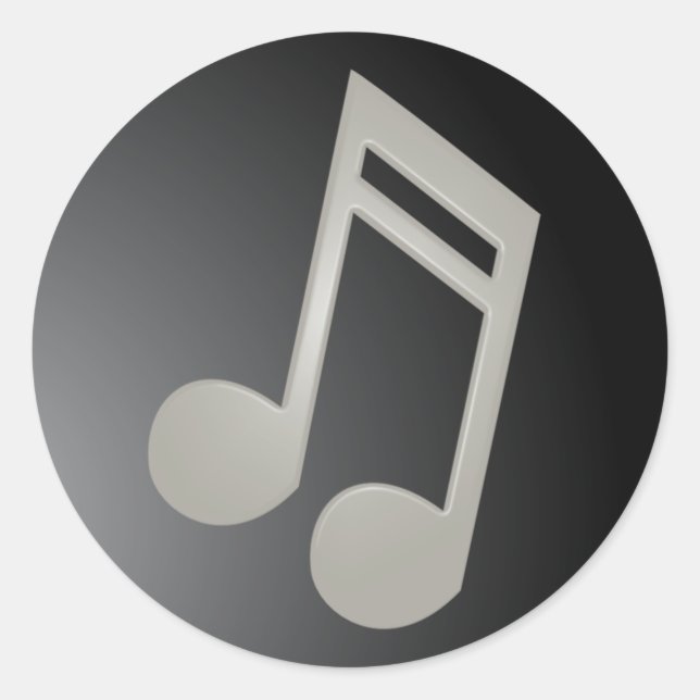 Adesivo Redondo Classy Music Note Sticker (Frente)