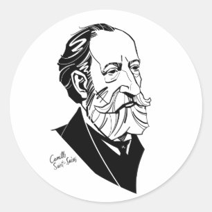 Adesivo Redondo Claude Debussy Classic Round Sticker