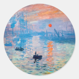 Adesivo Redondo Claude Monet - Impressão, Nascer do Sol