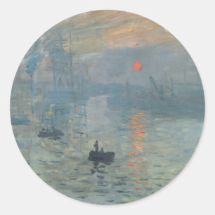 Adesivo Redondo Claude Monet Impression Sunrise Soleil Levant