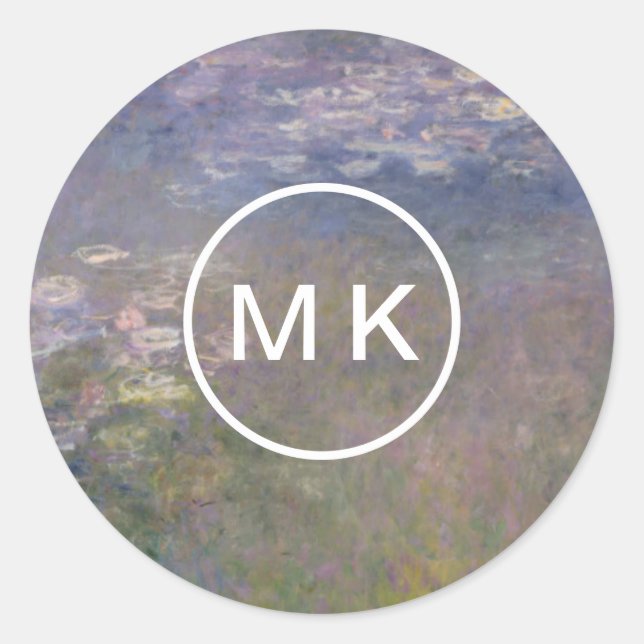 Adesivo Redondo Claude Monet | Lírios Águas Agapanthus (Frente)