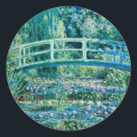 Adesivo Redondo Claude Monet - Lírios De Água E Ponte Japonesa<br><div class="desc">Claude Monet - Lírios E Ponte Japonesa (1899)</div>