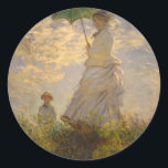 Adesivo Redondo Claude Monet: Mulher com Parasol, 1875<br><div class="desc">Claude Monet: Mulher com Parasol,  1875. National Gallery of Art,  Washington,  DC,  EUA. Oscar-Claude Monet (14 de novembro de 1840 - 5 de dezembro de 1926) era um pintor impressionista francês</div>