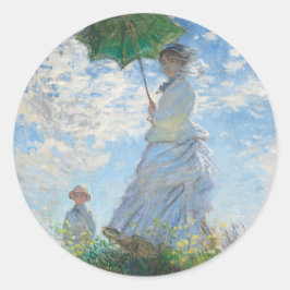 ADESIVO REDONDO CLAUDE MONET "MULHER COM PARASOL" ENVELOPE