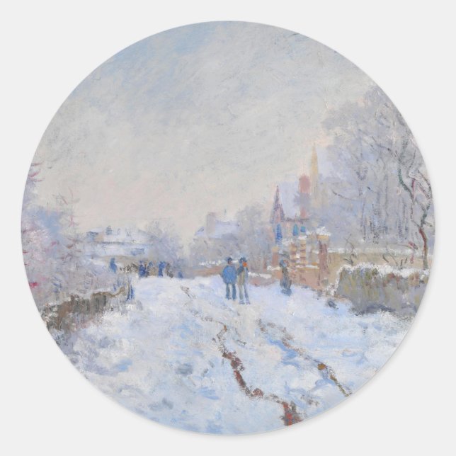 Adesivo Redondo Claude Monet // Neve na Argentina (Frente)