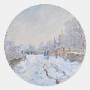 Adesivo Redondo Claude Monet // Neve no Argenteuil