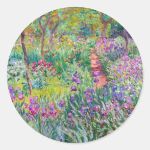 Adesivo Redondo Claude Monet - O Jardim de Íris em Giverny