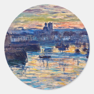 Adesivo Redondo Claude Monet - Porto Da Dieppe, Noite