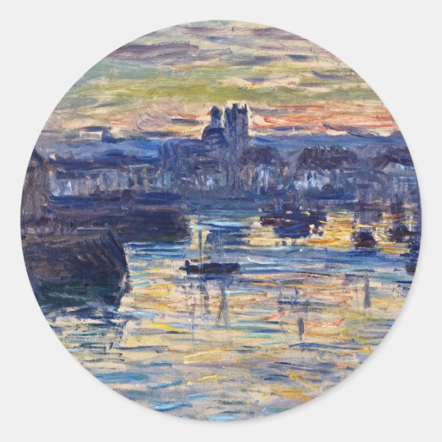 Adesivo Redondo Claude Monet - Porto Da Dieppe, Noite (Frente)
