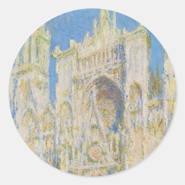 Adesivo Redondo Claude Monet Rouen Cathedral Portal Morning Light (Frente)