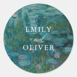 Adesivo Redondo Claude Monet Water Lily Wedding