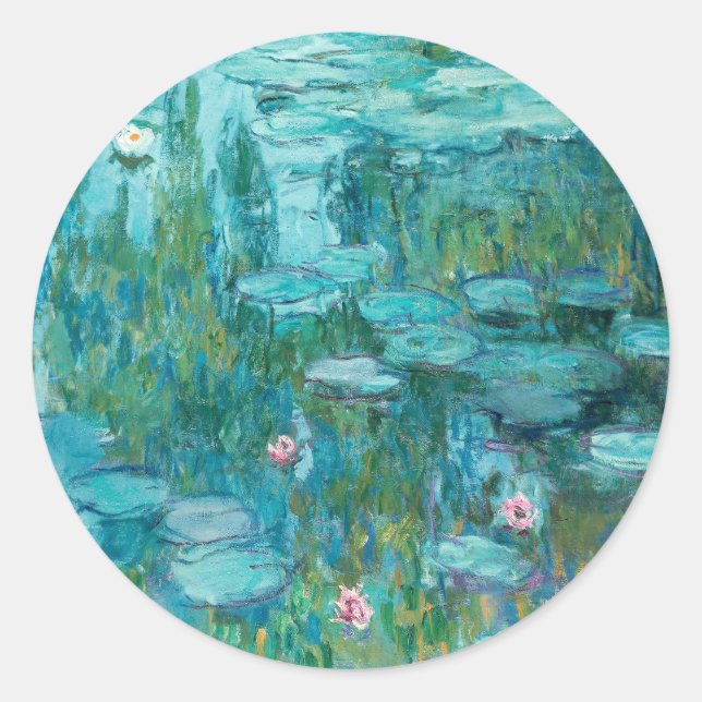 Adesivo Redondo Claude Monet Water Lily Wedding (Frente)