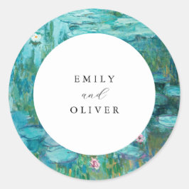 Adesivo Redondo Claude Monet Water Lily Wedding